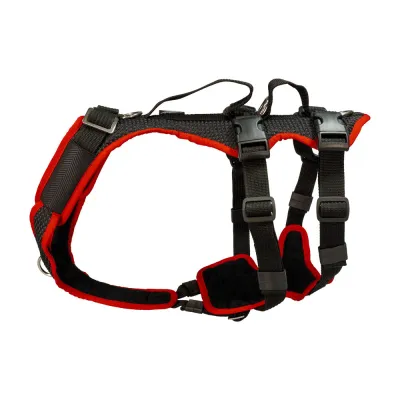 Hundegeschirr Vary Support 4XS – 6XS, Schwarz–Rot | Grossenbacher