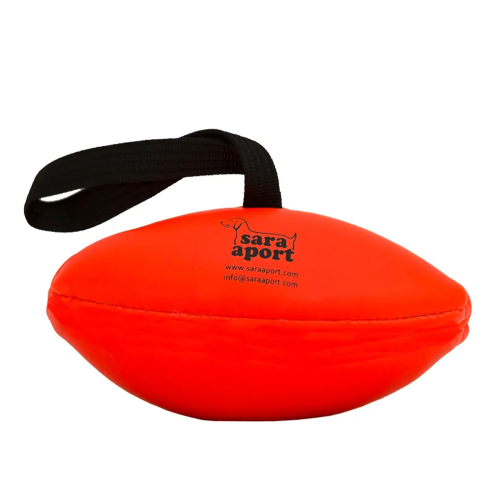 Hundespielzeug Eco Leder Rugby, 22cm, 150g, Leuchtorange | Grossenbacher