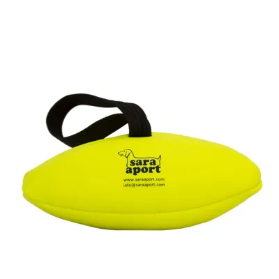 Hundespielzeug Eco Leder Rugby, 22cm, 200g, Leuchtgelb | Grossenbacher