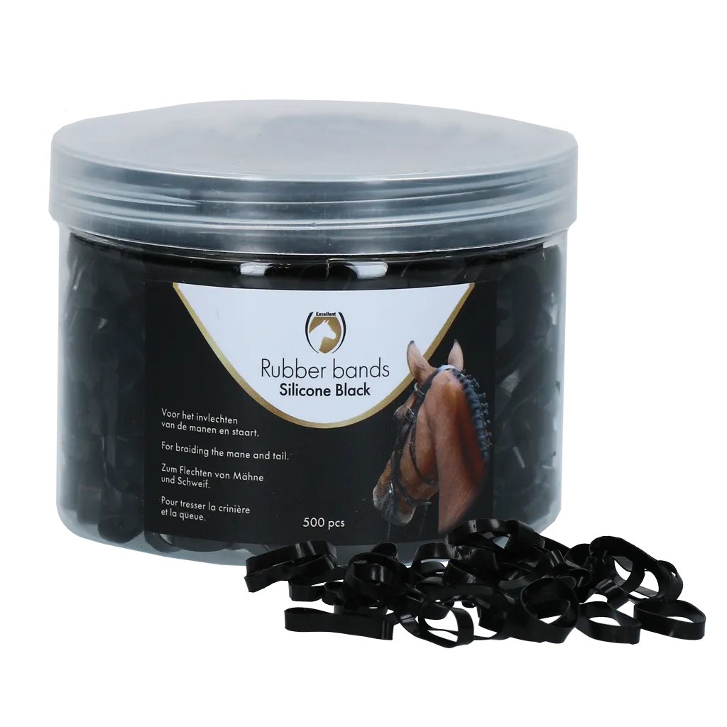 Excellent Horse Rubber Bands Silicone Black