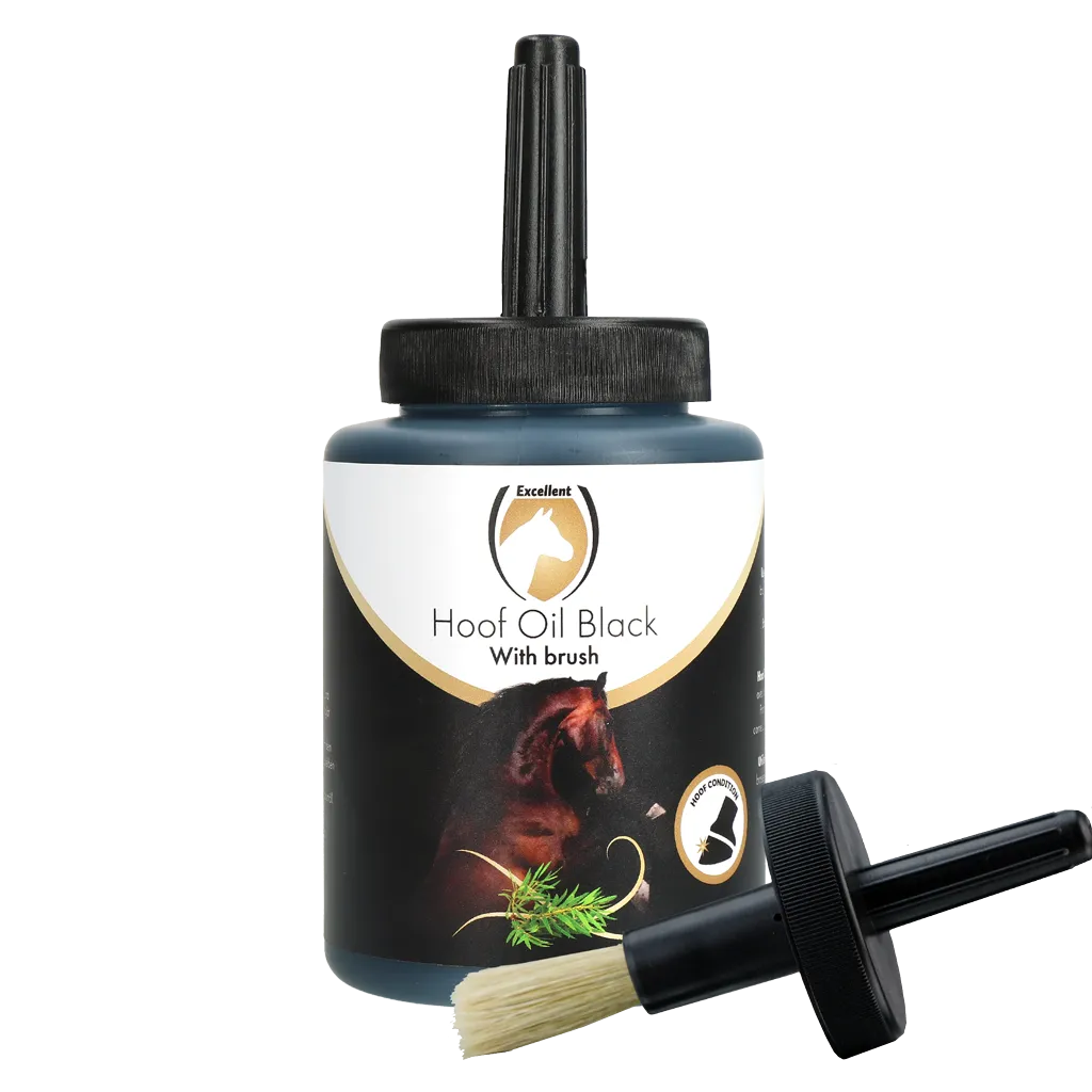 Excellent Horse Hoof Oil Black (with brush) 500 ml