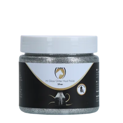 Excellent Horse Hi Gloss Glitter Hoof Polish Silver 150 ml