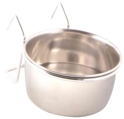 Edelstahlnapf mit Halter – 0,2 l / Ø 7,5 cm – Trixie - Einhängenapf für Kleintiere und Vögel
