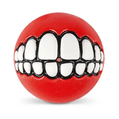Grinz Ball rot – Ø 6.4 cm – Rogz - schwimmfähiger Snack- und Spielball für Hunde
