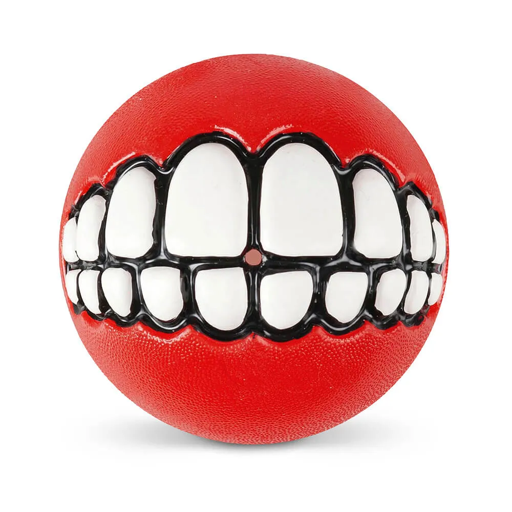 Grinz Ball rot – Ø 6.4 cm – Rogz - schwimmfähiger Snack- und Spielball für Hunde
