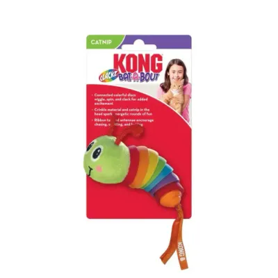 KONG Bat-A-Bout Clackz Caterpillar, 13.3x4.5x3.2cm
