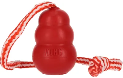 KONG Classic mit Seil Hundespielzeug Naturkautschuk XL